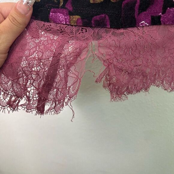 LOGO By Lori Goldstein Multicolor Lace Trim Tunic Rayon Purple Blouse Womens 1X - Picture 4 of 16